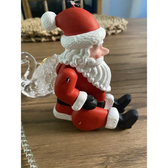 Vintage Christmas Tree Ornament Lot Variety Lot of 11 Wood Glass Needlepoint - Picture 7 of 9